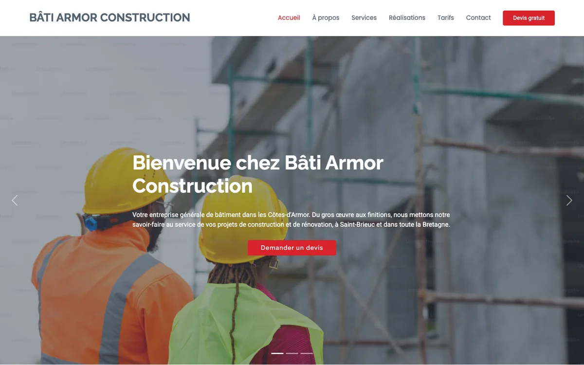 Aperçu du template Bâtiment Pro