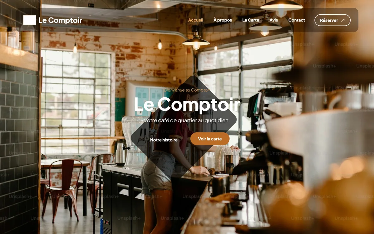 Aperçu du template Coffee Shop