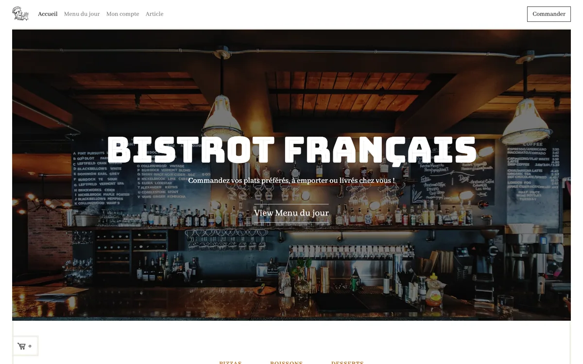 Aperçu du template Food Delivery