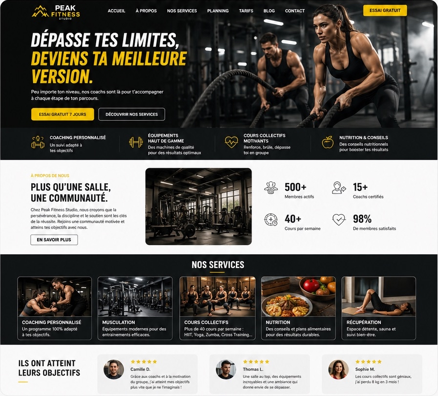 Site salle de sport
